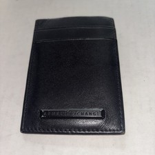 Carteira porta-cartão ARMANI EXCHANGE com logotipo clipe de dinheiro couro preto comprar usado  Enviando para Brazil