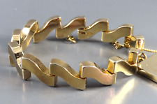 PULSEIRA DE ELOS FIXADA PESADA TOM DOURADO VINTAGE Monet curva porta larga charme painel de identificação comprar usado  Enviando para Brazil