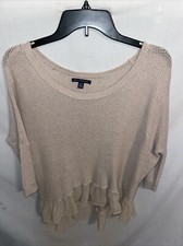 Blusa American Eagle Outfitters feminina Dolman tamanho XS bege bainha com babados festa comprar usado  Enviando para Brazil