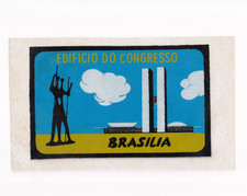 BRASILIA, Brasilien, AUFKLEBER / SOUVENIER, ALT: Os Candangos, Nationalkongress comprar usado  Enviando para Brazil