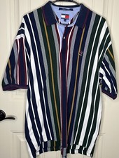 Usado, Camisa polo vintage anos 90 XL Tommy Hilfiger listra vertical logotipo crista comprar usado  Enviando para Brazil