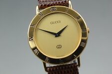 Vintage "Quase Perfeito" GUCCI 3000M Mostrador Dourado Quartzo Romano Masculino Unissex JAPÃO comprar usado  Enviando para Brazil