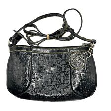 Bolsa de ombro vintage VICTOR HUGO bolsa de couro envernizado em relevo preta polida comprar usado  Enviando para Brazil