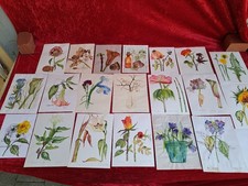 21 lindas fotos, aquarela pintada à mão: flores (planta), assinada comprar usado  Enviando para Brazil