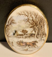 Vintage porcelain brooch for sale  Edmond