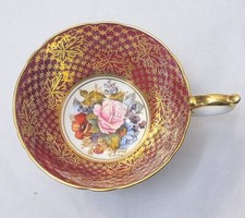 Aynsley England Pink Rose Bouquet Signed by Baily on Red Tea Cup Only     361, usado comprar usado Aynsley England Pink Rose Bouquet Signed by Baily on Red Tea Cup Only     361, usado comprar usado  Enviando para Brazil