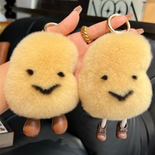 Chaveiro de pele de coelho real batata bolsa charme bola de pele bolsa pompom bolsa pingente peludo comprar usado  Enviando para Brazil