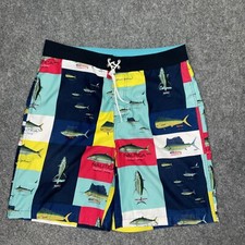 Nautica  Shorts Mens Size 36 Blue Fish Swim Trunks Beach Fishing Outdoors, usado comprar usado  Enviando para Brazil
