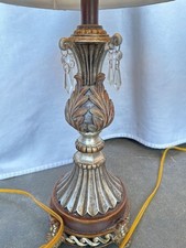 Par de abajures de mesa vintage de metal 25" com prismas e tons pendurados comprar usado  Enviando para Brazil