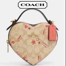 Usado, Bolsa tiracolo feminina Coach Heart com alça superior zíper duplo - cáqui multi (Ck523) comprar usado  Enviando para Brazil