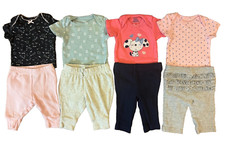 Lote de roupas Carters bebê menina recém-nascido calças camisas bodysuits babados cachorro comprar usado  Enviando para Brazil