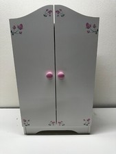 Armário de madeira para bonecas armário serve para bonecas de 18" com cabides – rosa floral comprar usado  Enviando para Brazil
