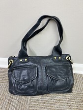 Bolsa de ombro de couro preta FOSSIL couro de vaca bolsa de mão ferragem dourada chave charme comprar usado  Enviando para Brazil