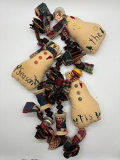 Tecido feito à mão Natal boneco de neve guirlanda 'Tis the Season decoração comprar usado  Enviando para Brazil
