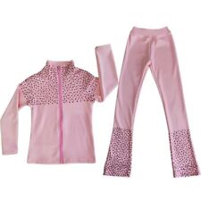 Jaqueta de patinação artística calça de patinação feminina rosa conjunto de treinamento diamantes, usado comprar usado  Enviando para Brazil