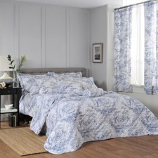 Conjunto de Quarto Toile De Jouy Azul – Capas de Edredom, Cortinas e Mais – 100% Algodão comprar usado  Enviando para Brazil