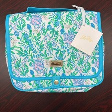 Bolsa de higiene Lilly Pulitzer pendurada floral azul bolsos lagosta sirenes náuticas, usado comprar usado  Enviando para Brazil