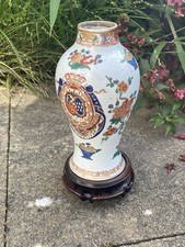 Vaso de porcelana chinês com suporte de madeira comprar usado  Enviando para Brazil