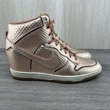 Tênis Nike Dunk Sky Premium tamanho alto 6.5 feminino anabela vermelho metálico bronze comprar usado  Enviando para Brazil