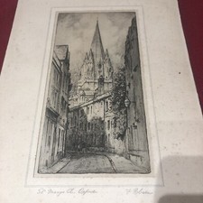 Framed original etching for sale  BOURNEMOUTH