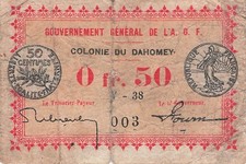 Dahomey franc 1917 d'occasion  Mussy-sur-Seine