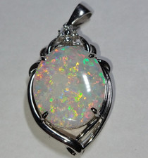 Pingente de diamante opala natural platina sólida 7,61 gramas pt900 *GIA, usado comprar usado  Enviando para Brazil