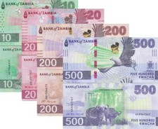 Conjunto Zâmbia 4 peças 10 20 200 500 Kwacha 2024 2025 P 62 63 66 67 NOVO UNC comprar usado  Enviando para Brazil