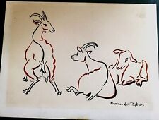 Gouache encre chèvres d'occasion  Bonnieux