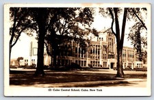 Usado, Cartão postal NY Cuba RPPC View Cuba Central School educacional pub ME Bramlee I2 comprar usado  Enviando para Brazil