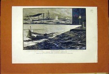 Embarcações de guerra britânicas de pesca no Mar do Norte com estampa antiga original 1887, usado comprar usado Embarcações de guerra britânicas de pesca no Mar do Norte com estampa antiga original 1887, usado comprar usado  Enviando para Brazil