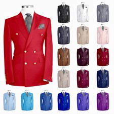 Usado, Jaqueta masculina de negócios com peito duplo formal noivo smoking festa formatura blazer comprar usado  Enviando para Brazil