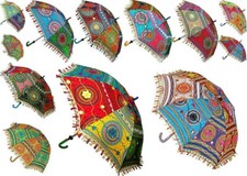 Wholesale lot of 5 Pcs Indian Embroidered Umbrella Cotton Sun Parasol Designer na sprzedaż  Wysyłka do Poland