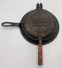 Pequeno Antigo Vintage STOVER JUNIOR N°. Ferro para fazer waffle de ferro fundido 8 com base comprar usado  Enviando para Brazil