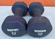 Par de halteres revestidos de borracha Weider de 12 lb, total de 24 lb comprar usado  Enviando para Brazil