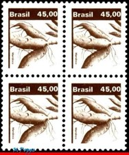 1673 BRASIL 1983 - RECURSOS ECONÔMICOS, MANDIOCA, PLANTAS, RHM 617, BLOCO MNH, usado comprar usado  Brasil 
