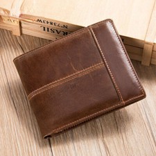 Carteira masculina de couro curta camada superior bolsa de mão de couro antirroubo cartão bolsa deslizante comprar usado  Enviando para Brazil
