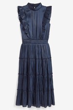 Satin kleid volants gebraucht kaufen  Deutschland