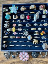 Lote LG 70 anéis - a maioria das joias vintage, masculinas e femininas CZ Glass Estate revenda! comprar usado  Enviando para Brazil
