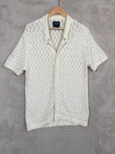 Camisa masculina de crochê Abercrombie Fitch tamanho pequeno branca resort comprar usado  Enviando para Brazil