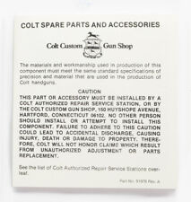 Lista de repuestos y accesorios Colt. Número de pieza 91976 Rev. A segunda mano  Embacar hacia Mexico