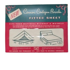 Lençol Cannon Combspun percal branco cama de casal pré-encolhido vintage comprar usado  Enviando para Brazil