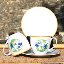 Paire tasses soucoupes d'occasion  Cerisy-la-Salle