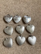 Christmas heart baubles for sale  MATLOCK