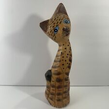 Estatueta de gato vintage meados do século mod esculpida à mão~retrô pintada à mão~12”~presente comprar usado  Enviando para Brazil