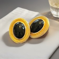 Christian Dior Simple Beauty!- Par de Brinco de Ouro com Ônix Preto Original Novo comprar usado  Enviando para Brazil