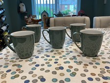 Denby Regency Zielone Rozkloszowane Kubki x 5 Kamionkowa Zastawa stołowa, używany na sprzedaż  Wysyłka do Poland
