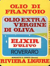 Etichetta olio frantoio usato  Albenga
