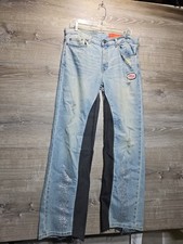 Usado, Jeans feminino One Thousand tamanho 14 32x32 logotipo pedras estressadas azul claro lavagem  comprar usado  Enviando para Brazil