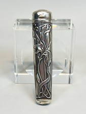 19c. Art Nouveau Francês 800 Prata Estojo de Agulha de Costura Chatelain Floral Orgânico comprar usado  Enviando para Brazil
