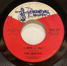 Northern Soul 45 THE LOVETTES I Need A Guy / I'm Afraid CARNIVAL listen comprar usado  Enviando para Brazil